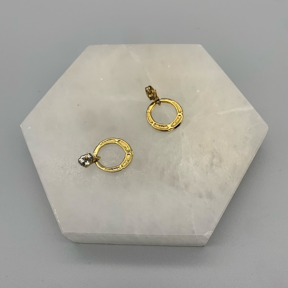 Vintage Black and Gold Drop Earrings. Good Condition. - Picture 3 of 3